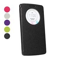 view window ultrathin solid color pu leather full body case for lg g3