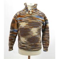 vintage chest 25 multi coloured hand knitted blend jumper