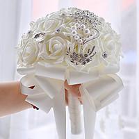 Vintage White Diamond Round Wedding Bouquet