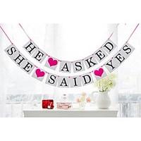 vintage kraft he asked she said yes wedding engagement banner buntings