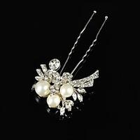 Vintage Wedding Party Bride Flower Austria Crystal Silver HeadPin Hair Accessories