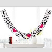 Vintage Soon To Be Mrs Bridal Shower Party Banner Sign Hen Party Decoration with String
