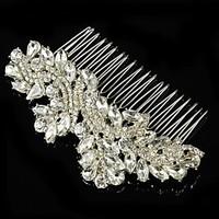 Vintage Wedding Party Bride Bridesmaid Flower Austria Crystal Silver Combs Hair Accessories