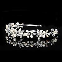 Vintage Charming Design Wedding Bride Handmake Headband Cown Pearls Hair Accessior Flower Silver