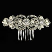 Vintage Wedding Party Bridal Bridesmaid Peals Diamond Swirl Bridal Hair Comb For Women