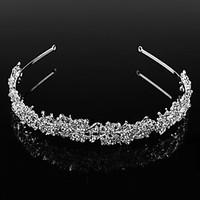 Vintage Charming Design Wedding Bride Handmake Headband Cown Pearls Hair Accessior Flower Silver