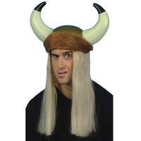 viking helmet with blonde hair