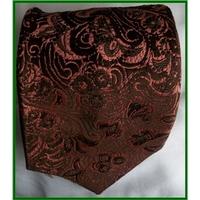 vintage tootal brown salmon pink patterned tie