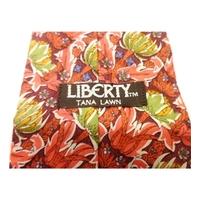 Vintage Liberty Cranberry and Sage Thistle Printed Designer Cotton Tie