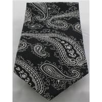 Vintage St Michael black & white paisley tie