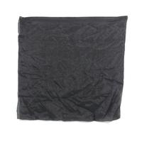 vintage jet black thin silk pocket square with rolled edges