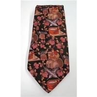 Vintage 70\'s Tootal black and red mix patterned tie