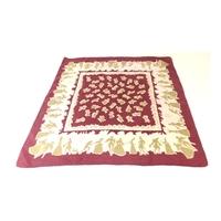 vintage unbranded raspberry victorian fashion print silk scarf with ro ...