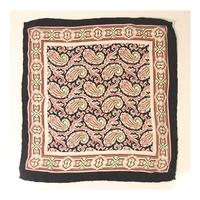 Vintage unbranded Paisley Silk Scarf with Rolled Edges