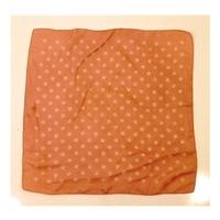 vintage unbranded pink small square silk scarf with machine stitched e ...