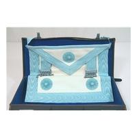 Vintage Masonic Master Mason apron and leather case Unknown - Size: One size - Blue