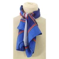 vintage country casuals silk geometric print blue and red square scarf ...