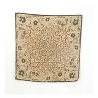 Vintage Light Neutral Tones Paisley Print Silk Scarf With Rolled Edges