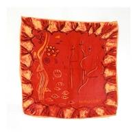Vintage Racing Red Maroussia Silk Scarf with rolled edges