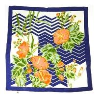 Vintage Triangle blue mix floral & geometric print shaped scarf