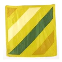 Vintage Gold, Cream And Green Striped Silk Scarf With Rolled Edges