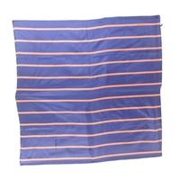 Vintage Navy Blue And Rose Inscription Striped Silk Scarf With Hand Rolled Edges