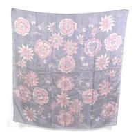 Vintage Periwinkle Floral Silk Scarf