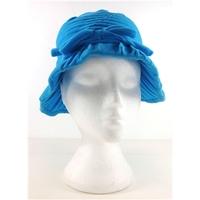 Vintage Victoriana Style Sea Blue Velvet Brimmed Hat