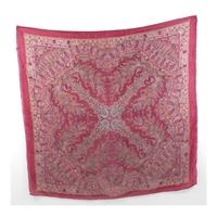 vintage cerise decorative floral paisley lightweight indian silk scarf