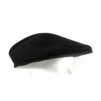 Vintage Jet Black Woolen Flat Cap