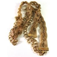 vintage 1970s style gold tone plaited chain waist belt