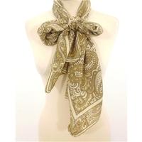 vintage jaeger tonal brown floral paisley long silk scarf with rolled  ...