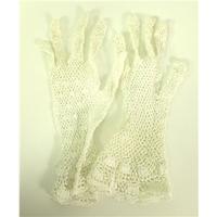 Vintage Unbranded Size XS White Decorative Crochet Gloves