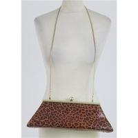 vintage 1980s timothy hitsman leopard print clutch bag