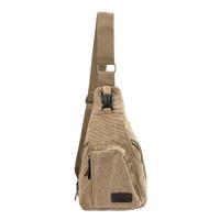 Vintage Mens Canvas Military Bag Zipper Pocket Shoulder Travel Bag Hiking Small Bag Black/Khaki/Coffee