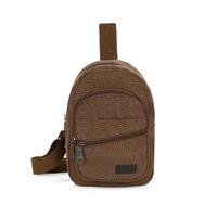 Vintage Men Canvas Chest Bag Adjustable Strap Zipper Durable Outdoor Sling Crossbody Shoulder Bag