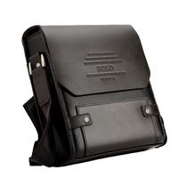 Vintage Men Shoulder Bag PU Leather Flap Top Casual Business Briefcase Crossbody Messenger Bag Coffee