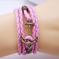 Vintage Anchor PU Handmade Bracelet Jewelry Christmas Gifts