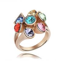 Vintage/Cute/Party Gold Plated/Alloy/Cubic Zirconia Multi Finger Ring