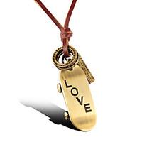 Vilam Vintage LOVE Skateboard Leather Necklace Copper Necklace Pendant Necklaces Sports 1pc