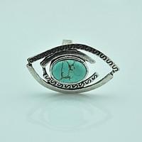 Vintage Female Turquoise Adjustable Ring (Green)(1pcs)