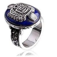 Vintage Punk Gothic Silver Lapis Lazuli Alloy Men\'s Ring