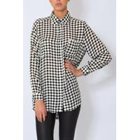Vicky Pattison Wears Black and White Check Printed Shirt