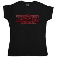 visit hawkins indiana stranger things inspired womens fitted t shirt