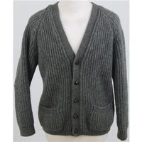 vintage wool overs size m moss green wool cardigan