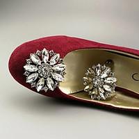 vintage flower crystal detachable decorative accents plastic shoe clip ...