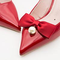 vintage colors bowknot pearl decorative accents plastic shoe flower sh ...