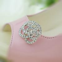 vintage flower crystal detachable decorative accents plastic shoe clip ...