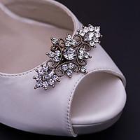 Vintage Flower Shape Crystal Detachable Decorative Accents Plastic Shoe Clip Anywhere Shoe Accessories Ornaments 1 Pair