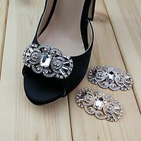 Vintage Flower Shape Crystal Detachable Decorative Accents Plastic Shoe Clip Anywhere Shoe Accessories Ornaments 1 Pair